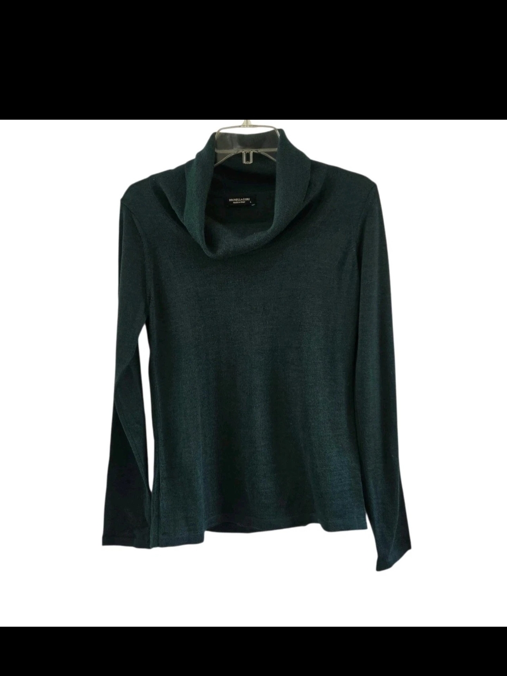 Brunella Gori Forest Green Merino Wool Sweater Cowl Neck Womens Size L